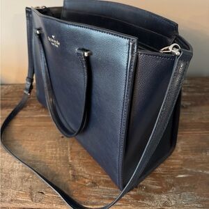 13” x 10 1/2” Navy Blue Tote 
Hardly used good condition.